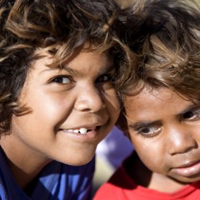 Indigenous kids in Outback Australia